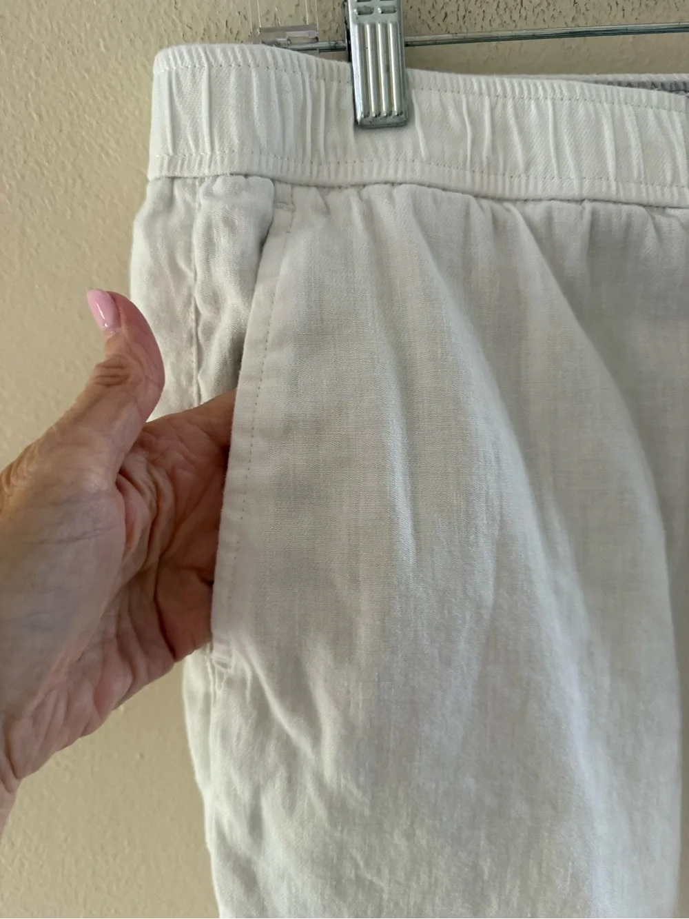 Tommy Bahama Men’s White Drawstring Linen-Blend Casual Pants Resort Beach 36x32
